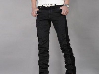 一件代发男装服饰包包 灯芯绒拼接修身牛仔裤(27-40码全)