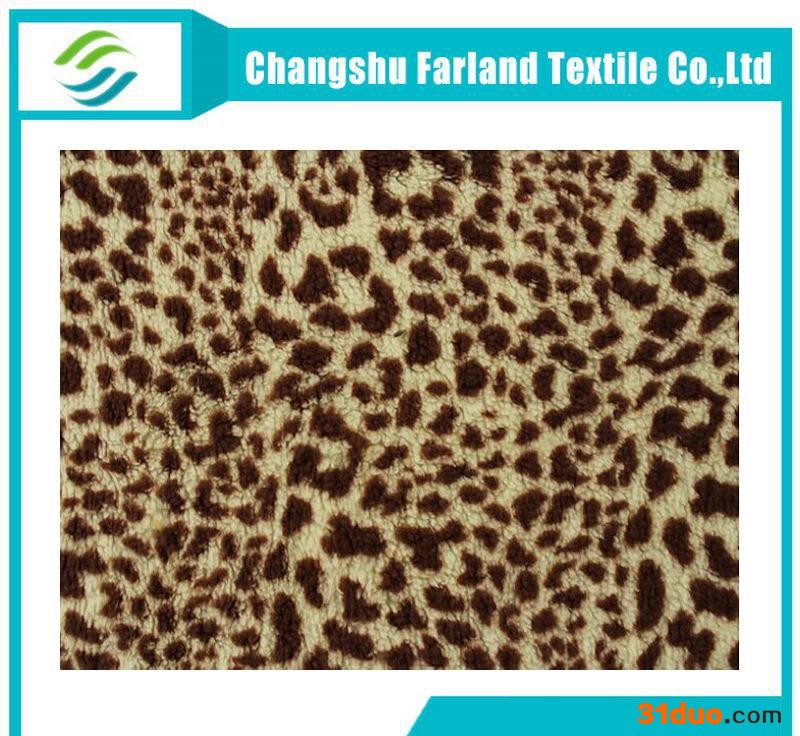 【直销】 羊羔绒 豹纹印花羊羔绒 服装服饰绒布