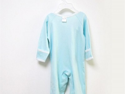 连身衣/爬服、儿童服饰，系带对襟连体服 蓝色白系带 肥城迪爱思服饰