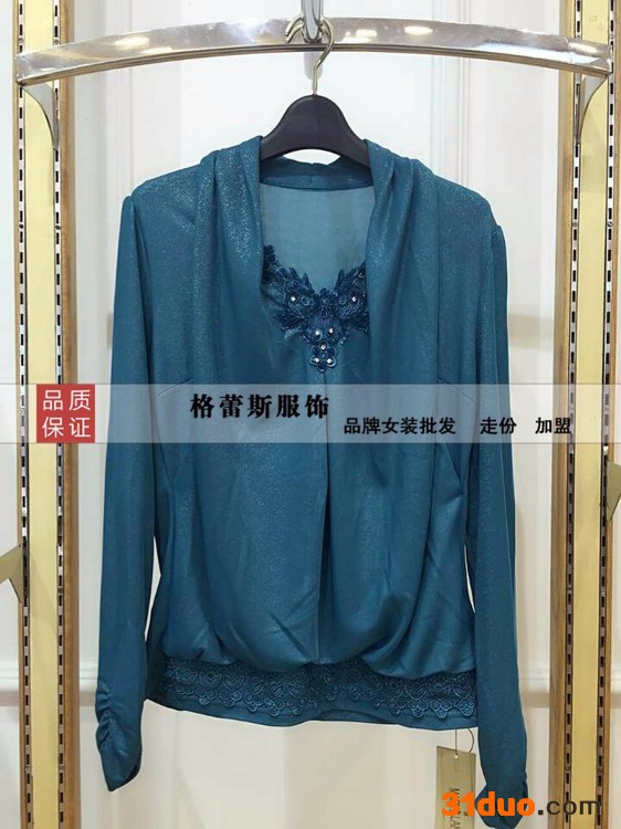 广州供应君奴丽人超大码中老年人女装秋冬款走份 深圳格蕾斯服饰品牌折扣批发