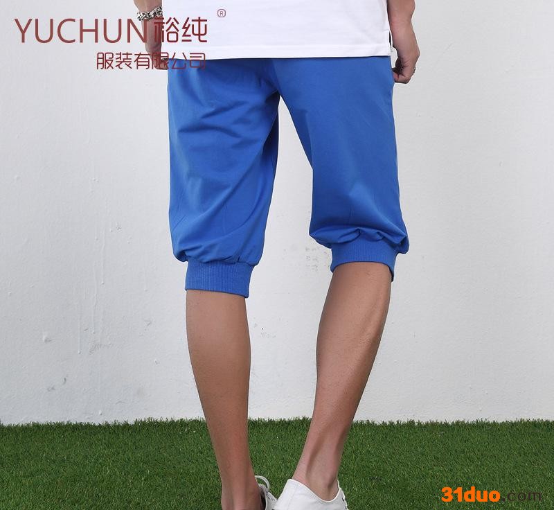 裕纯服饰男士五分裤 2015夏装新款男奥代尔棉收脚口中裤多色