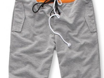 时尚休闲男装服饰包包 撞色款双裤头运动七分裤 3色入