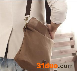 一件代发 时尚休闲男装服饰包包 韩版纯棉帆布单肩包