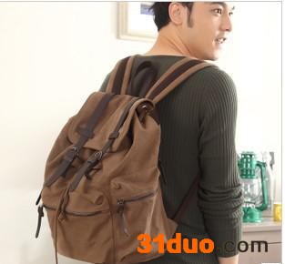 一件代发 时尚休闲男装服饰 韩版双肩包 休闲包 帆布包