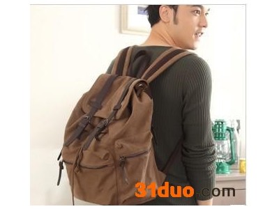 一件代发 时尚休闲男装服饰 韩版双肩包 休闲包 帆布包