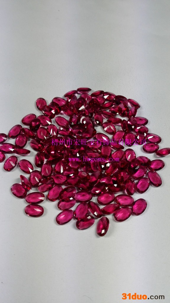 宏旺酒红色蛋形玻璃珠服饰配饰