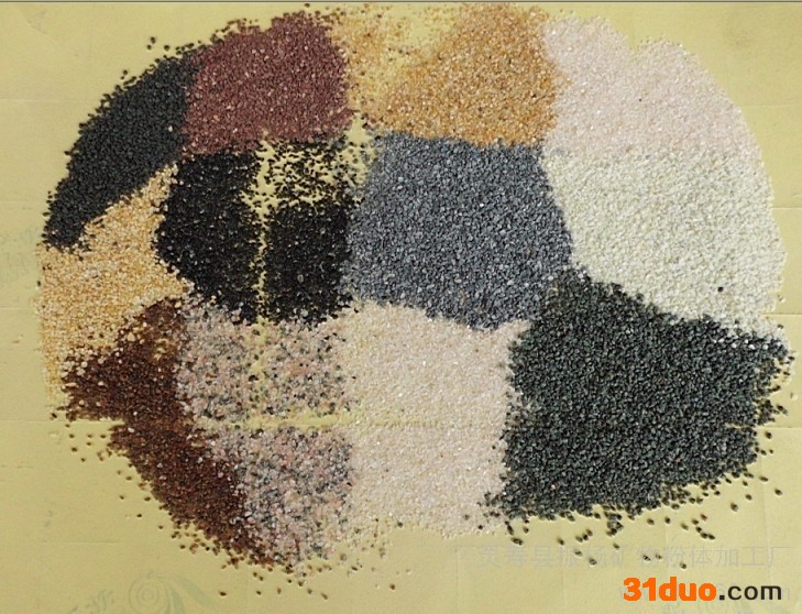 天然彩砂厂家 建筑建材专用石材石料 大理石颗粒 石英彩沙