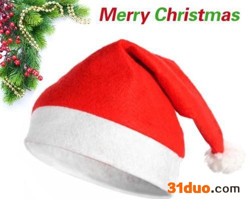 红色普通无纺布圣诞帽 圣诞老人帽 均码 圣诞服饰装饰装扮SD