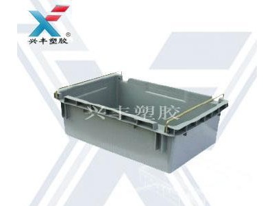 清远铁耳周转想线束胶筐汽配塑胶箱镀金铁杆塑料箱**