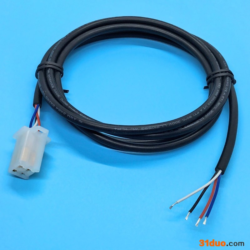 金丰盛加工定制2.8汽配28050-4PIN公母空中对接带卡扣双端子线 2464-26AWG4芯黑色外皮黑白红蓝电源线束