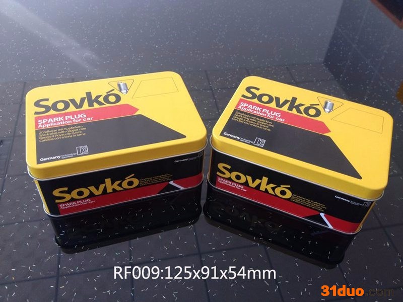 淮洋供应汽配火花塞铁盒，水面膜包装铁盒，进口饼干铁盒， 厂家金属铁盒制造商