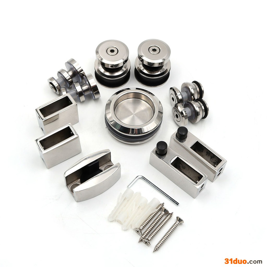 腾翔五金 细轮不锈钢304移门吊轮淋浴房滑轨移门玻璃吊轮浴室玻璃配套五金推拉门移门配件含暗拉