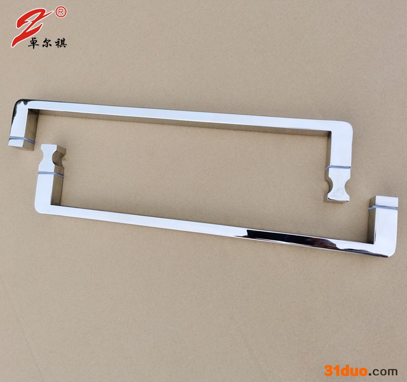 **连锁酒店玻璃门方管拉手浴室淋浴房8K亮光把手门窗五金拉手把手