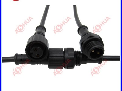 厂家M12公面板电源壳体防水插头 工业设备、LED路灯防水插头 公母对接多芯可选防水连接器