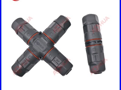 厂家供应M20四通防水插头 2/3芯一进三出电线电缆防水插头 大功率工业设备防水连接器