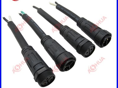 厂家M29尼龙线对线防水接头，大功率户外照明防水连接器，工业机械设备防水插头，尼龙螺纹公母对接拆装防水线IP67