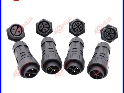 澳华M25线对前置母面板P67防水插头 LED灯具2-5芯大功率线缆防水连接器 工业插头