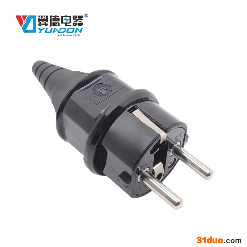 YD-002P 德法标防水插头 16A/250V 欧德式组装接线插头 工业插座插头