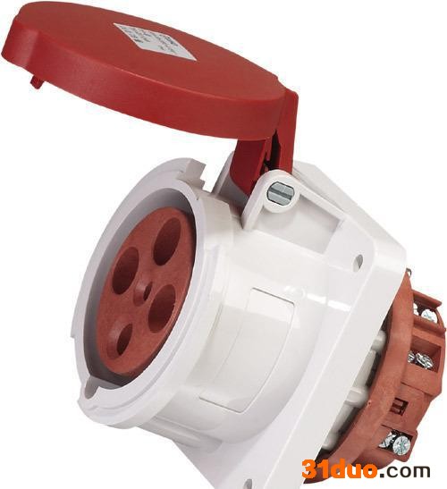 ,** 4孔工业插头 工业插座63A 暗装直插座 IP44