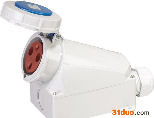 工业电源插头 3孔明装插座 63A工业防水插座