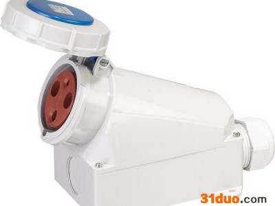 工业电源插头 3孔明装插座 63A工业防水插座