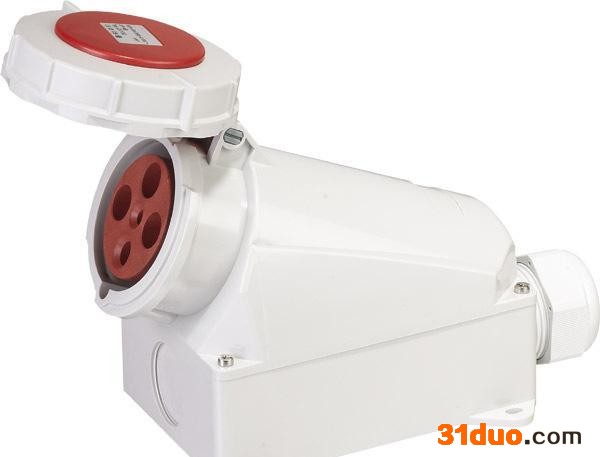 4P工业防水插座 63A 400V明装插座 工业插头