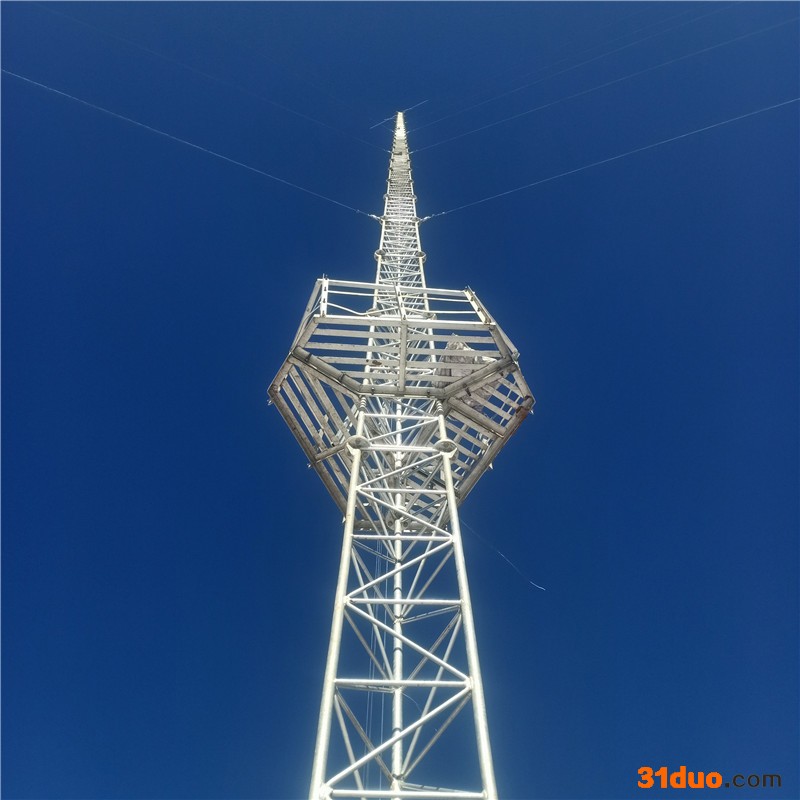 厂家 钢结构楼顶避雷塔 避雷保护装置 25米单管避雷塔