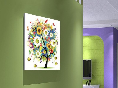 配电箱装饰画 电表箱装饰画 壁画 无框画发财树风景