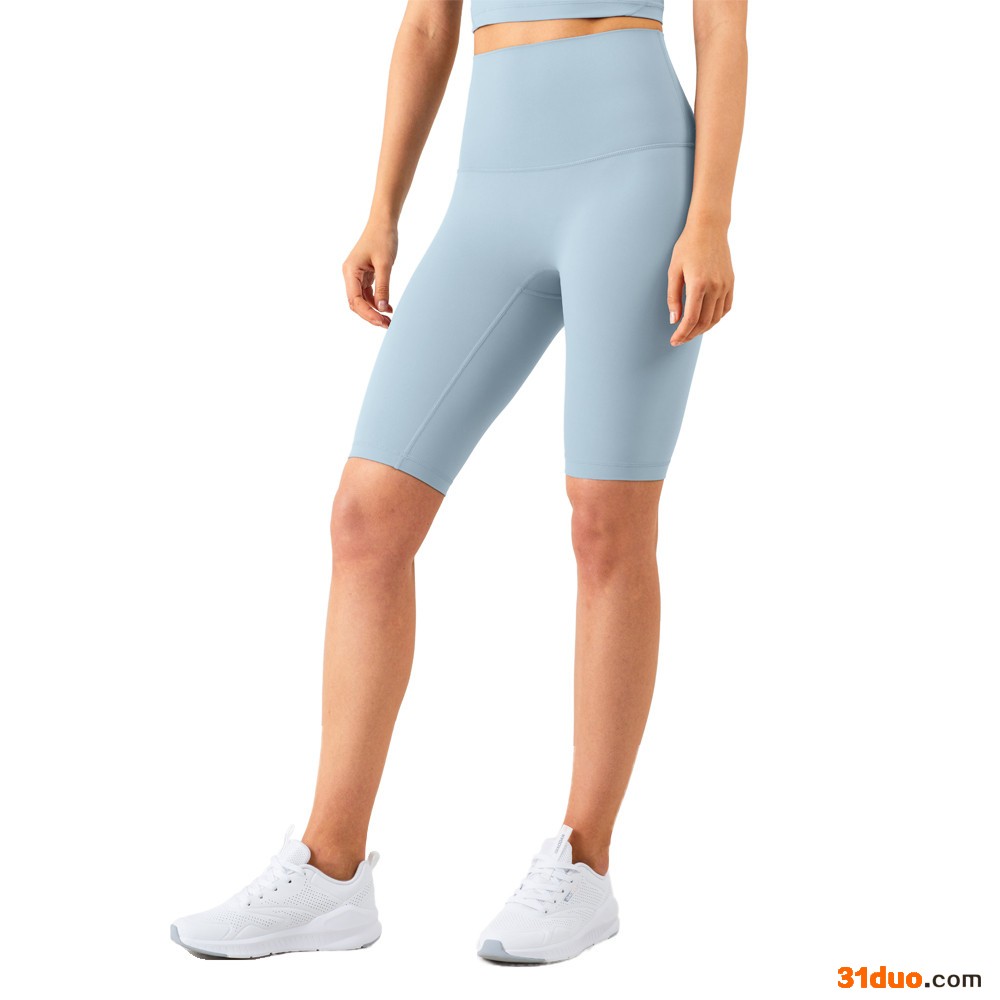 2021新款跨境高腰蜜桃臀裸感瑜伽裤 紧身高腰健身运动五分短裤女瑜伽服厂家批发