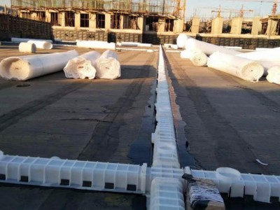 屋顶花园凹凸HDPE虹吸排水板 地下车库园林绿化路基虹吸复合排水板