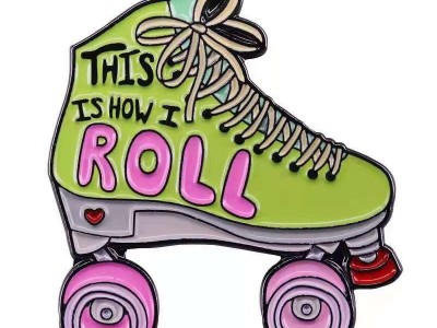 胸针定做工厂 跨境外贸徽章 滑冰鞋胸章