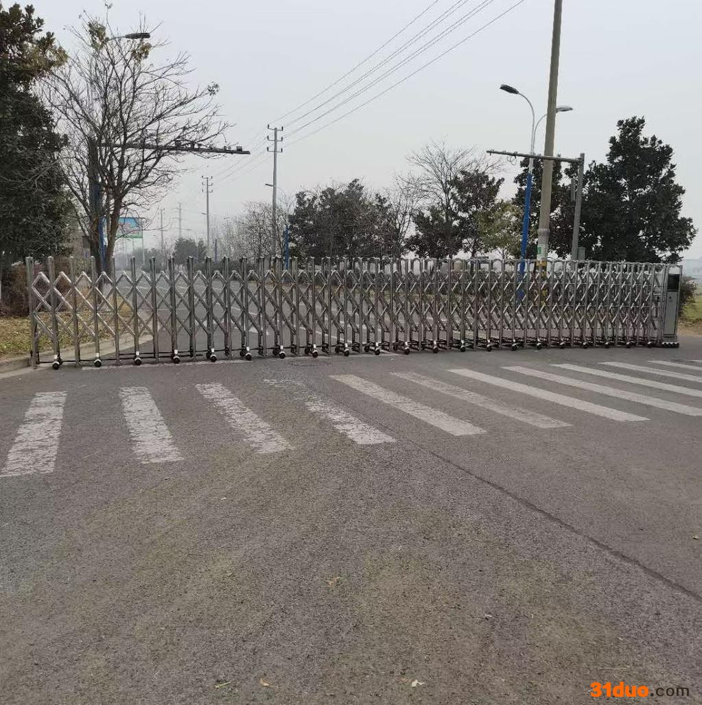 九竹 麒麟门 银麒麟门厂家 电动伸缩门  电动门定制小区学校车库伸缩门 可定制 欢迎咨询