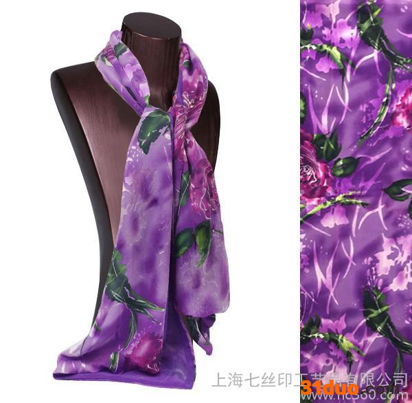 冬季 七丝印 真丝烂花卉 长巾 时尚商务 款蚕丝春秋女围巾丝巾