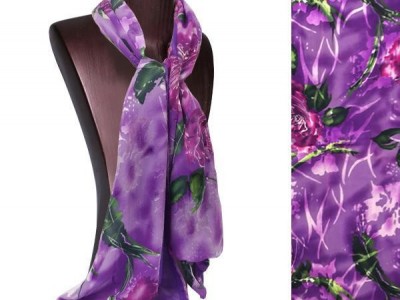 冬季 七丝印 真丝烂花卉 长巾 时尚商务 款蚕丝春秋女围巾丝巾