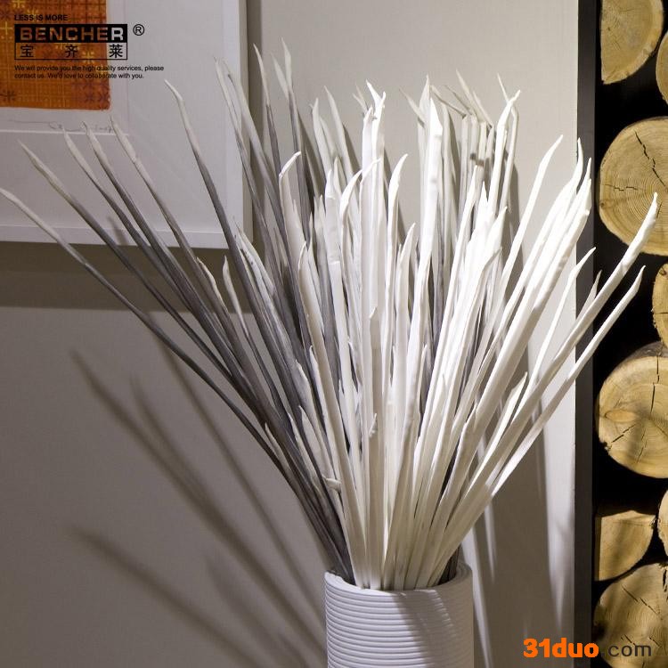 宝齐莱 **真花 时尚仿真花卉落地手感假花欧式客厅装饰花凤尾兰