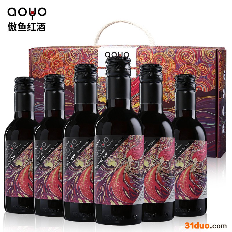aoyo傲鱼红酒代理加盟店招商保护者赤霞珠红葡萄酒187ml
