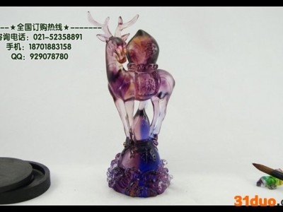 供应琉璃工艺品,,梦焕生产厂家|琉璃福禄寿摆件|琉璃赠品|招商活动纪念品