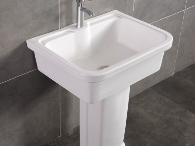 爱尚 陶瓷洗面器 背靠墙洗衣盆 室外陶瓷盆 沧州卫浴洁具代理招商 8060