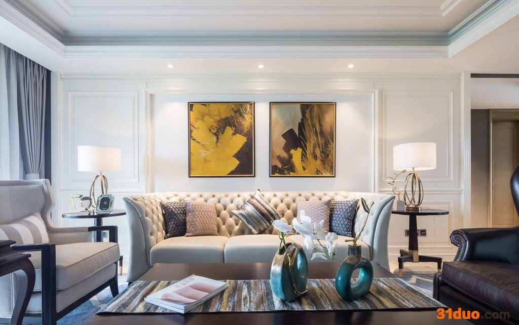 成都软装-招商大魔方152平米美式风格