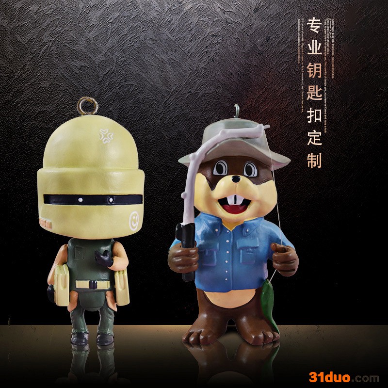 树脂卡通公仔钥匙扣** 汽车手机包包卡通钥匙挂件配饰定做