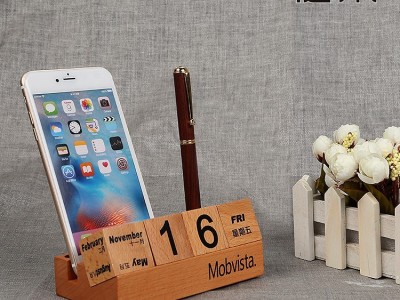 健木 创意实木万年历 木制品手机支架 **