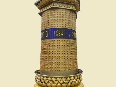 温州南博厂家定制户外大型摆件LED智能转经筒千佛灯佛像神像供应