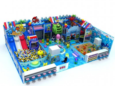 温州康瑞淘气堡球池大滑梯积木王国大蹦床亲子乐园