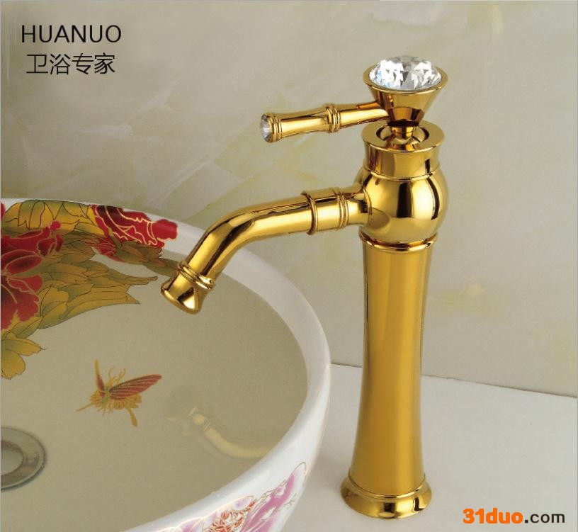 卫浴金色仿古面盆龙头 冷热混水水龙头 欧式水龙头 货源