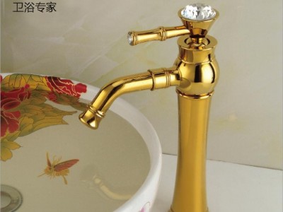 卫浴金色仿古面盆龙头 冷热混水水龙头 欧式水龙头 货源
