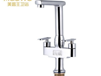 直销 新款实用双联式英雄菜盆龙头 全铜耐磨厨房水龙头