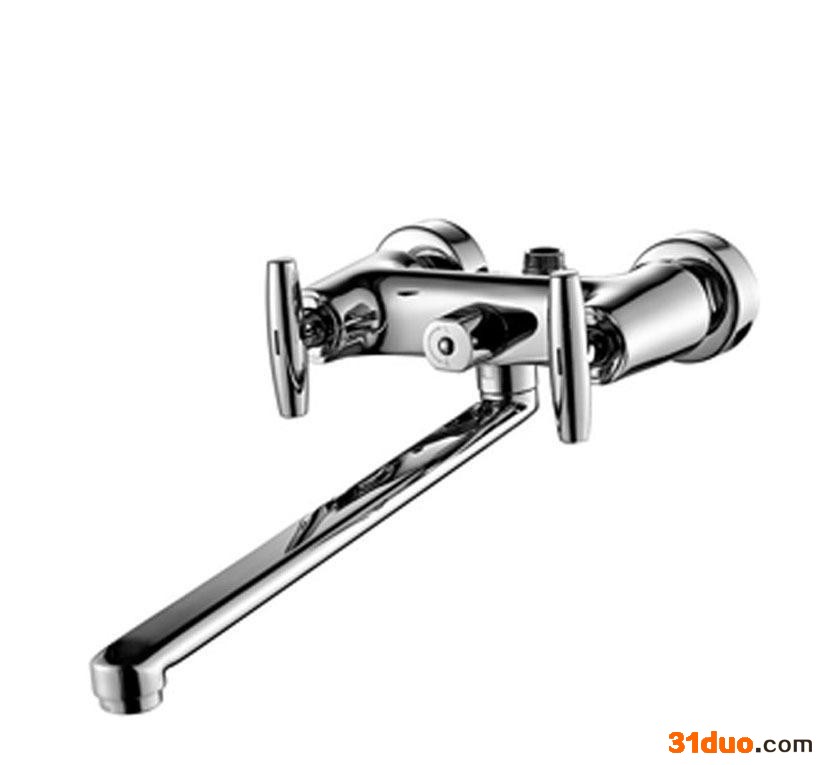 淋浴龙头 全铜镀铬浴室三联沐浴浴缸冷热水龙头 挂壁花洒水龙头