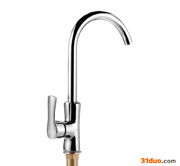 热卖**无铅厨房防锈水龙头  全铜厨房高弯单把单孔菜盆龙头