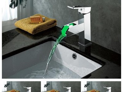 全铜LED水龙头 冷热面盆水龙头 艺术龙头 台上盆LD800