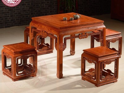 东阳民创红木家具非洲黄花梨木如意方桌实木中式方形吃饭桌包物流